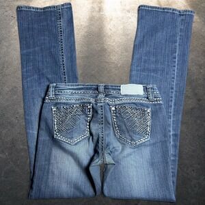 Shyanne Western Rhinestone Bootcut Jeans Blue Y2K Retro Size 29 Reg